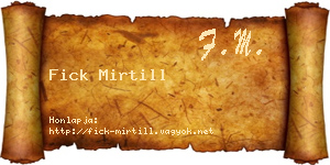Fick Mirtill névjegykártya